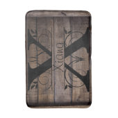 Monogram X Initiaal Bath, Kitchen Mat Cabin Rustic (Voorkant Verticaal)