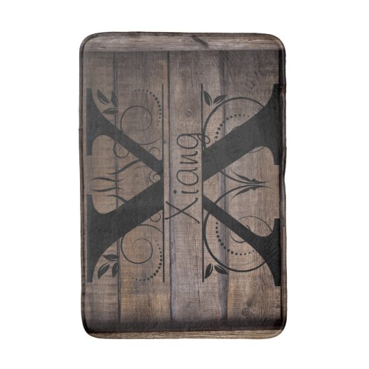 Monogram X Initiaal Bath, Kitchen Mat Cabin Rustic (Voorkant Verticaal)