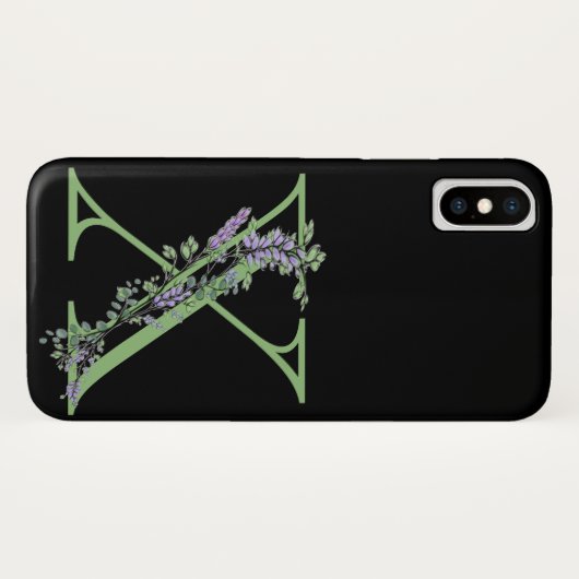Monogram X lavendel Eucalyptus Case-Mate iPhone Case (Achterkant (horizontaal))