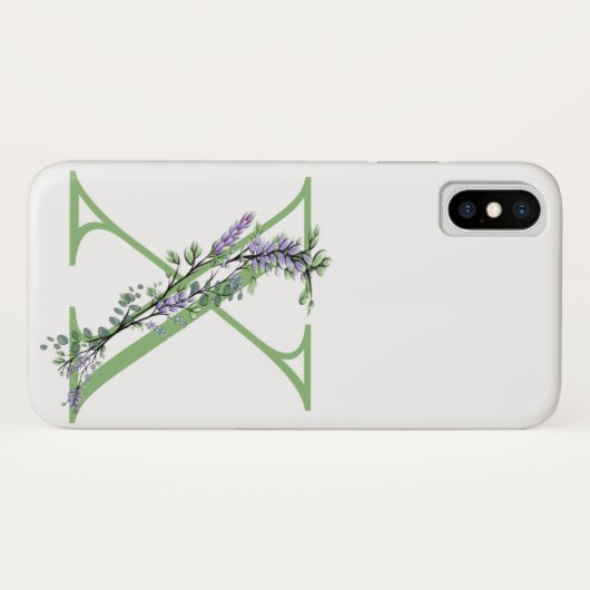 Monogram X lavendel Eucalyptus Case-Mate iPhone Case (Achterkant (horizontaal))