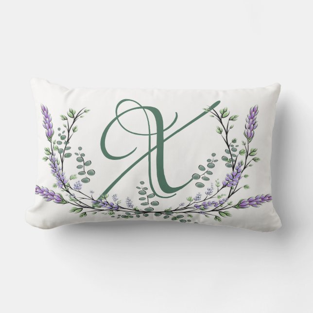 Monogram X lavendel Eucalyptus Kussen (Voorkant)
