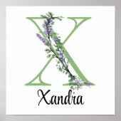 Monogram X Lavendel Eucalyptus Poster kinderkamer (Voorkant)
