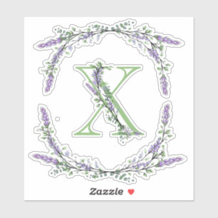 Monogram X lavendel Eucalyptus Sticker