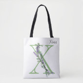 Monogram X lavendel Eucalyptus Tote Bag (Voorkant)