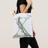 Monogram X lavendel Eucalyptus Tote Bag (Dichtbij)