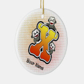 Monogram X Sock Monkey Keramisch Ornament (Rechts)