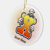 Monogram X Sock Monkey Keramisch Ornament (Links)