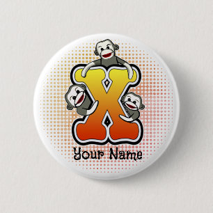 Monogram X sokaap Ronde Button 5,7 Cm