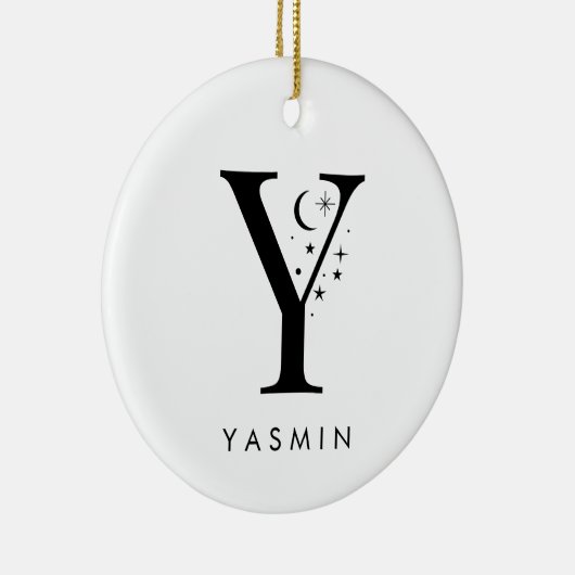 Monogram Y hemelnaam Keramisch Ornament (Rechts)