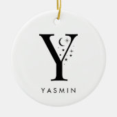 Monogram Y hemelnaam Keramisch Ornament (Voorkant)