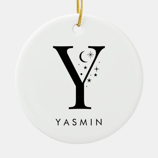 Monogram Y hemelnaam Keramisch Ornament (Voorkant)