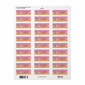 Monogram "Y"-hoek Oranje Roze Waterverf Etiket (Full Sheet)