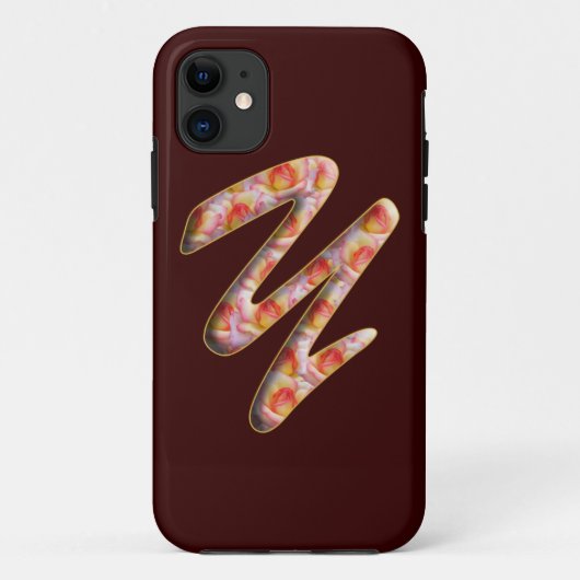 Monogram Y in rozenpatroon Iphone 5 Hoesje (Achterkant)