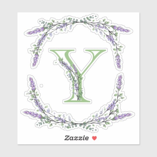 Monogram Y Lavender Eucalyptus Sticker (Vel)