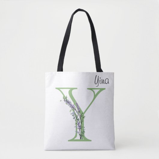 Monogram Y Lavender Eucalyptus Tote Bag (Voorkant)