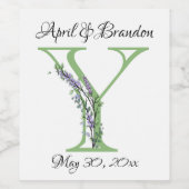 Monogram Y Lavender Eucalyptus Wijn Etiket (Enkel label)