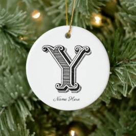 Monogram Y, letter Y, alfabet Y Keramisch Ornament