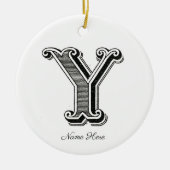Monogram Y, letter Y, alfabet Y Keramisch Ornament (Voorkant)
