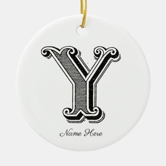 Monogram Y, letter Y, alfabet Y Keramisch Ornament (Voorkant)