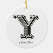Monogram Y, letter Y, alfabet Y Keramisch Ornament (Achterkant)