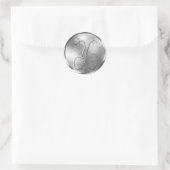 Monogram Y NONMETALLIC Silver Envelope Seal Ronde Sticker (Tas)