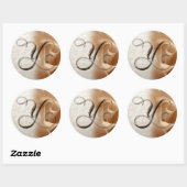 Monogram Y Wedding Envelope Seal Ronde Sticker (Vel)