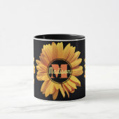 Monogram Yellow Daisy Gerbera Aster Elegant Flower Mok (Midden)