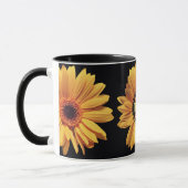 Monogram Yellow Daisy Gerbera Aster Elegant Flower Mok (Links)
