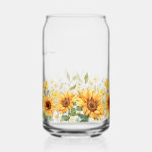 Monogram Yellow Flower Sunflower Floral Botanical Blikvorm Glas (Links)