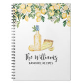 Monogram Yellow Lemon Tree Family Recept Journal Notitieboek (Voorkant)