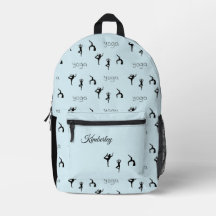 Monogram yoga poses patroon blauw