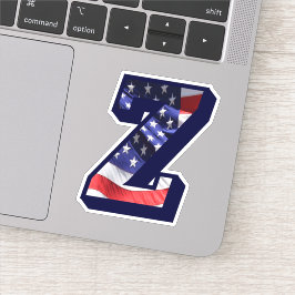 Monogram Z Amerikaanse vlag Z Initiaal Verenigde S Sticker