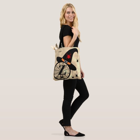 Monogram Z Cloud Sky Witch Spiders Name All-Over Tote Bag (Op model)