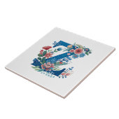 Monogram 'Z' decorative floral design Tegeltje (Zijkant)