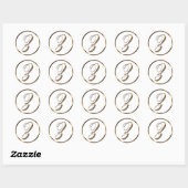 Monogram Z Faux Bronze Ronde Sticker (Vel)