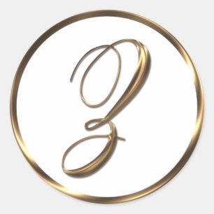 Monogram Z Faux Bronze Ronde Sticker