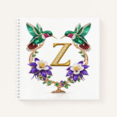 Monogram Z Gouden Kolibrie Bruiloftsbruiloftscadea Notitieboek (Voorkant)