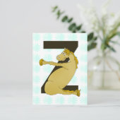 Monogram Z Grappige Pony Gepersonaliseerd Briefkaart (Staand voorkant)