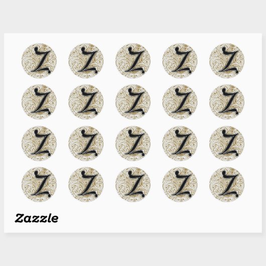 Monogram 'Z' in goud - sticker (Vel)