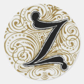 Monogram 'Z' in goud - sticker (Voorkant)