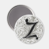Monogram 'Z' in grijs - Magneet (Voorkant / Achterkant)