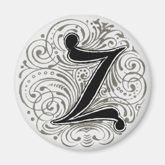 Monogram 'Z' in grijs - Magneet (Voorkant)