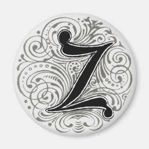 Monogram "Z" in grijs - Magnet