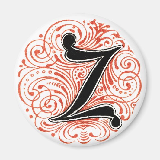 Monogram 'Z' in rood - Magnet (Voorkant)