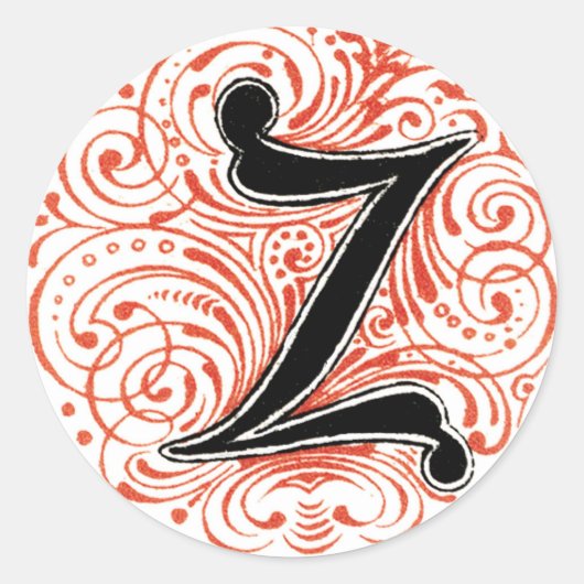 Monogram 'Z' in rood - Sticker (Voorkant)