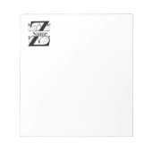 Monogram Z Initiaal Briefpapier Desk Notitieblok (Voorkant)