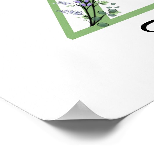 Monogram Z Lavender Eucalyptus nursery Poster (Hoek)