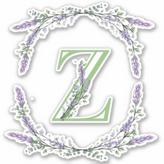 Monogram Z Lavender Eucalyptus Sticker (Voorkant)