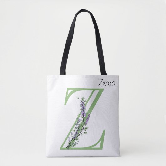 Monogram Z Lavender Eucalyptus Tote Bag (Voorkant)