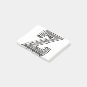 Monogram Z, Letter Z, Alphabet z, Zwart-wit Post-it® Notes (Schuin)